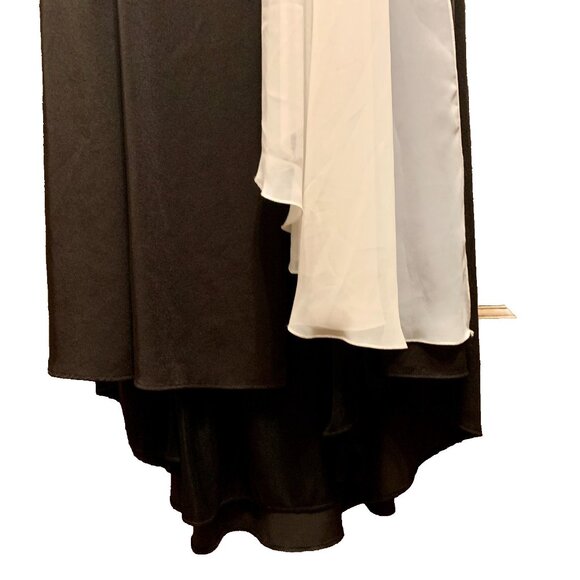 IMPERO COUTURE Euro size 46 Designer Formal Gown Black White Beaded One Shoulder - Picture 11 of 13